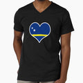 Curacao Flag Heart by PKHalford Unisex , , , Long Sleeve Tee