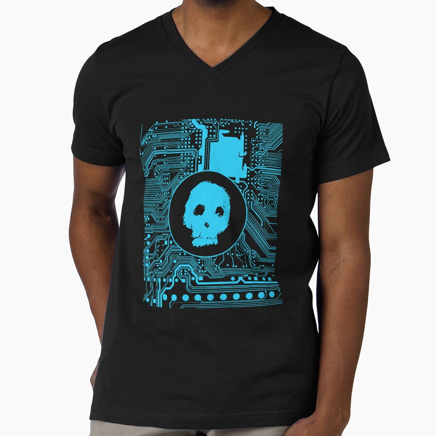 Blue Blurry Skull (Cybergoth) by MeteorsAndStars Unisex , , , Long Sleeve Tee
