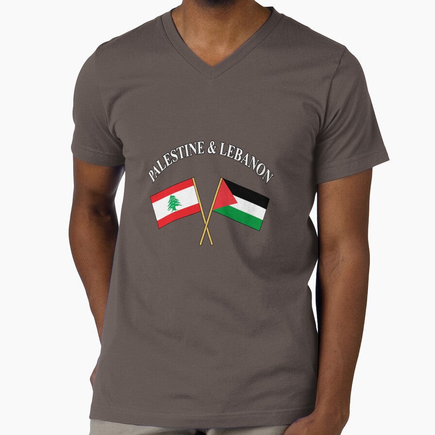 Palestine & Lebanon flags by Mo5tar Unisex , , , Long Sleeve Tee