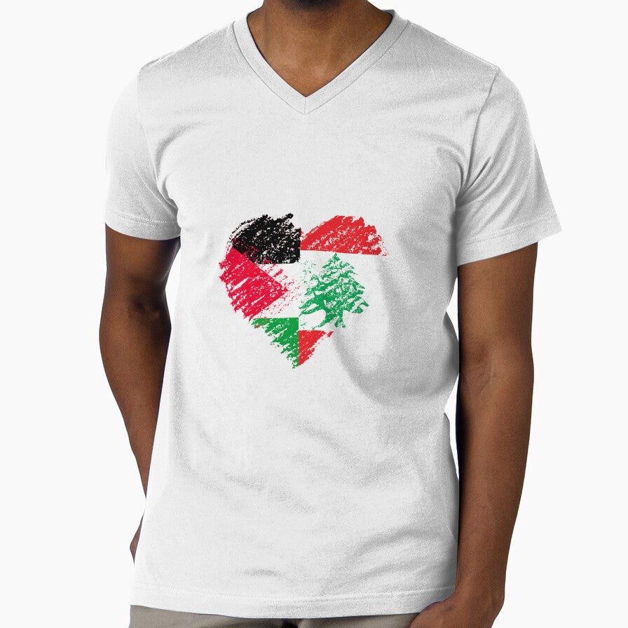 Lebanon Palestine flag Scribble by Mo5tar Unisex , , , Long Sleeve Tee