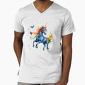 Rainbow Unicorn Dancing with Butterflies by Boddicca Unisex , , , Long Sleeve Tee