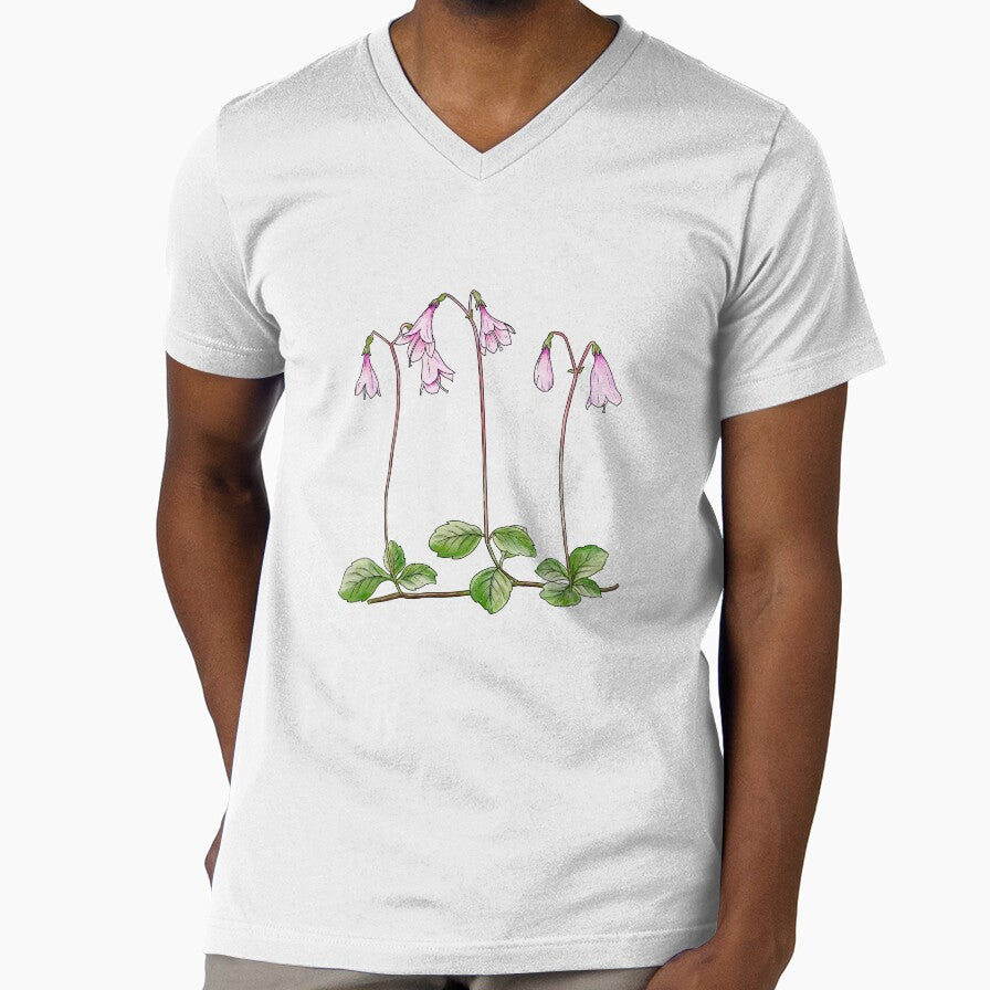 Nordic Wildflower Linnea Borealis Twinflower Pretty Pink Flowers floral by funnytshirtemp Unisex , , , Long Sleeve Tee