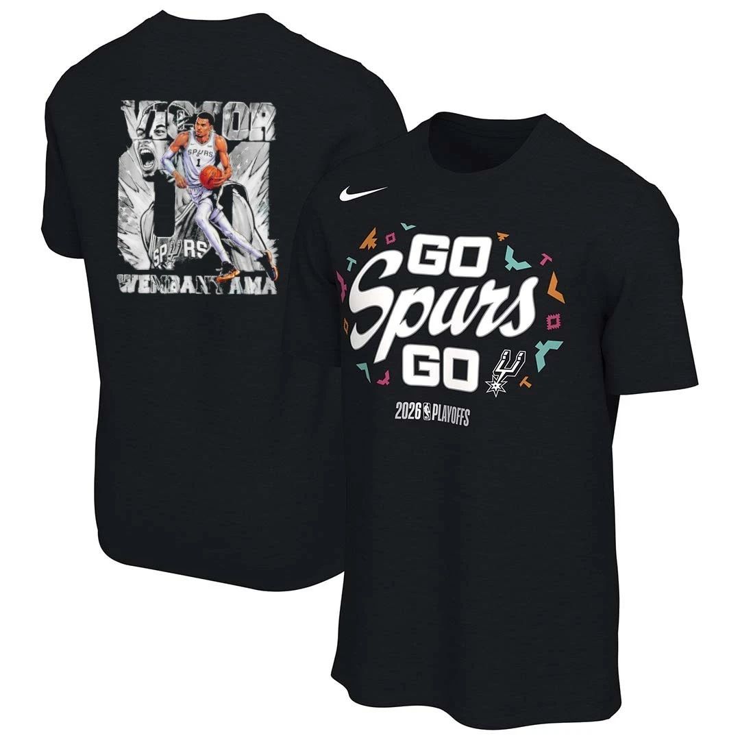 Spurs Victor Wembanyama graphic front and back shirt