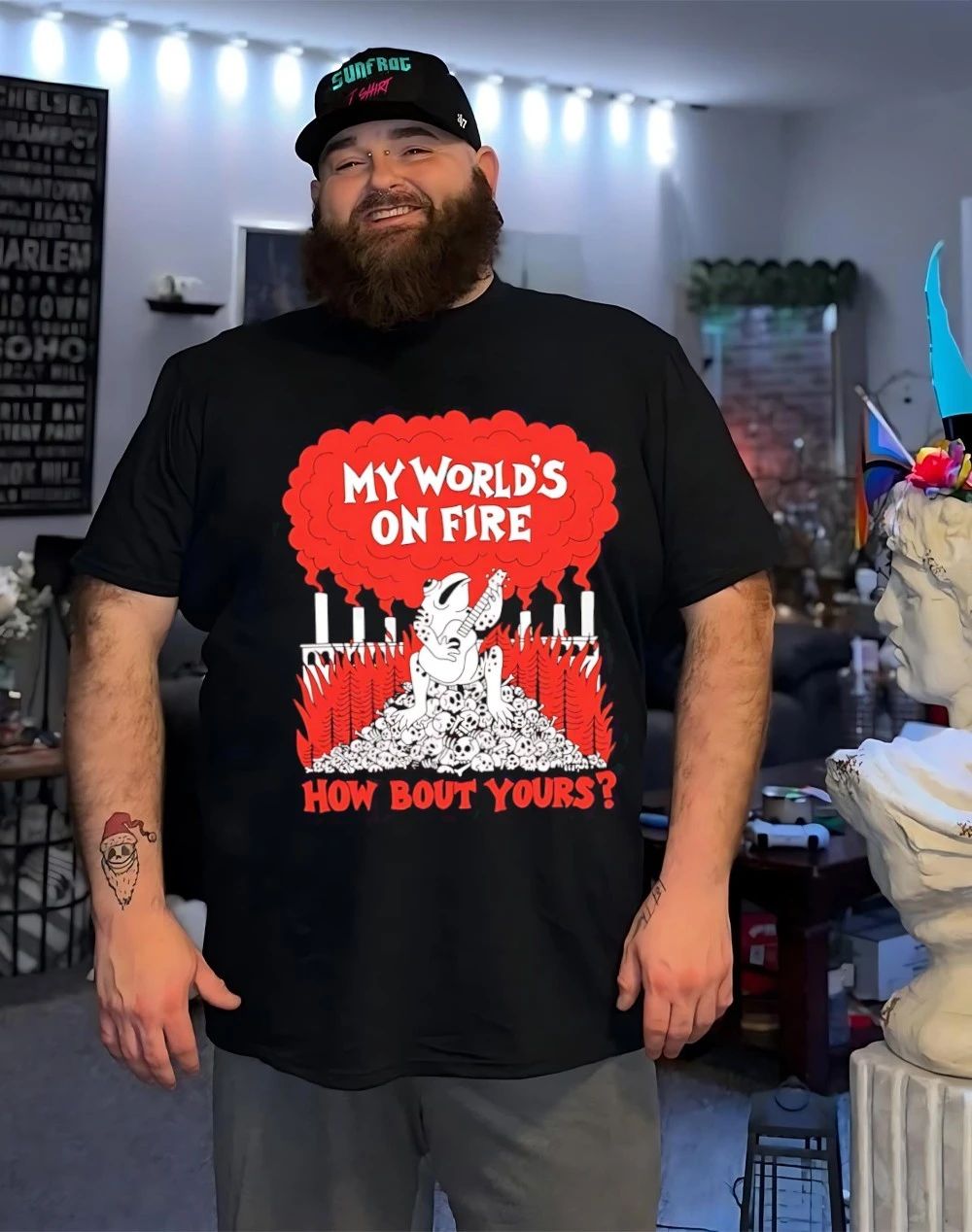 Frog my world’s on fire how bout yours shirt