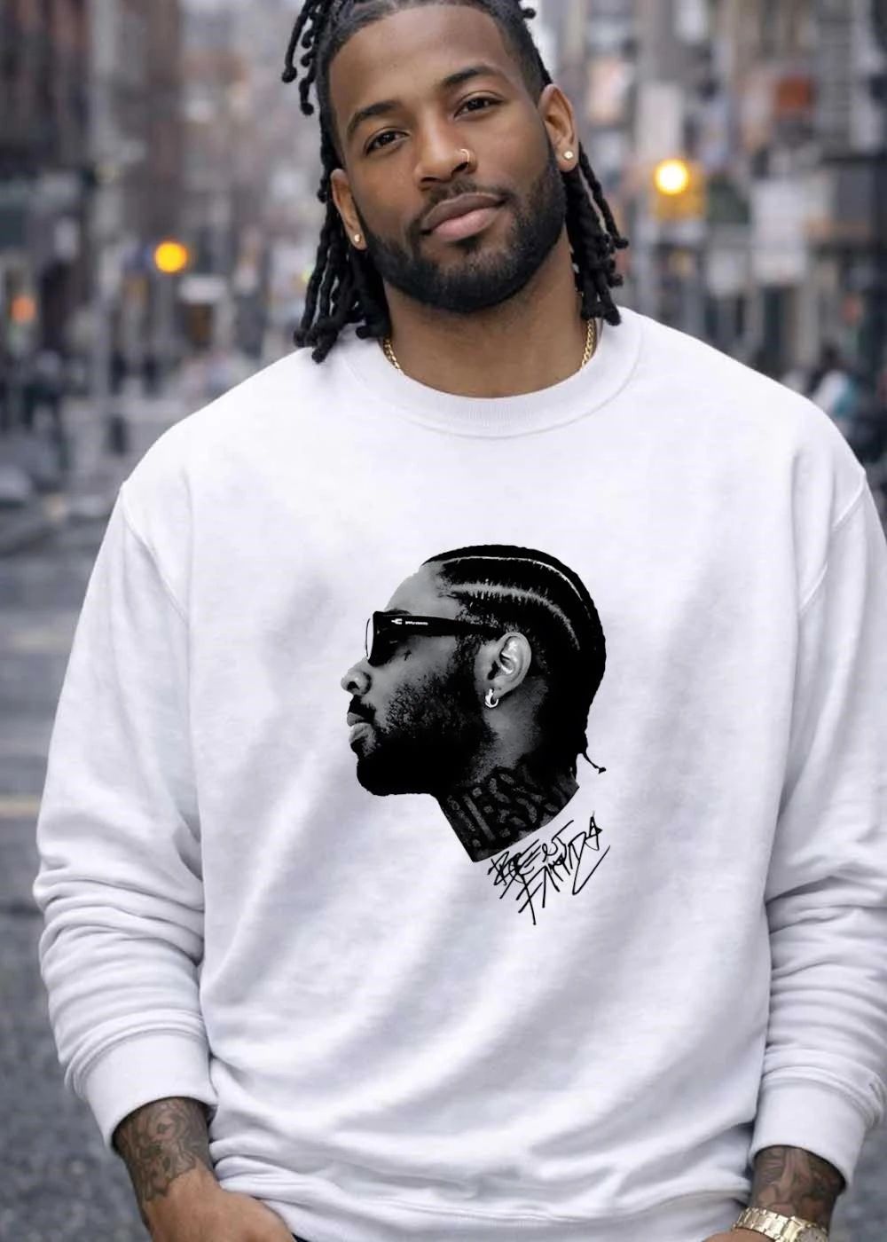 Rest In Peace Nipsey Hussle Tribute Signature Portrait T-Shirt
