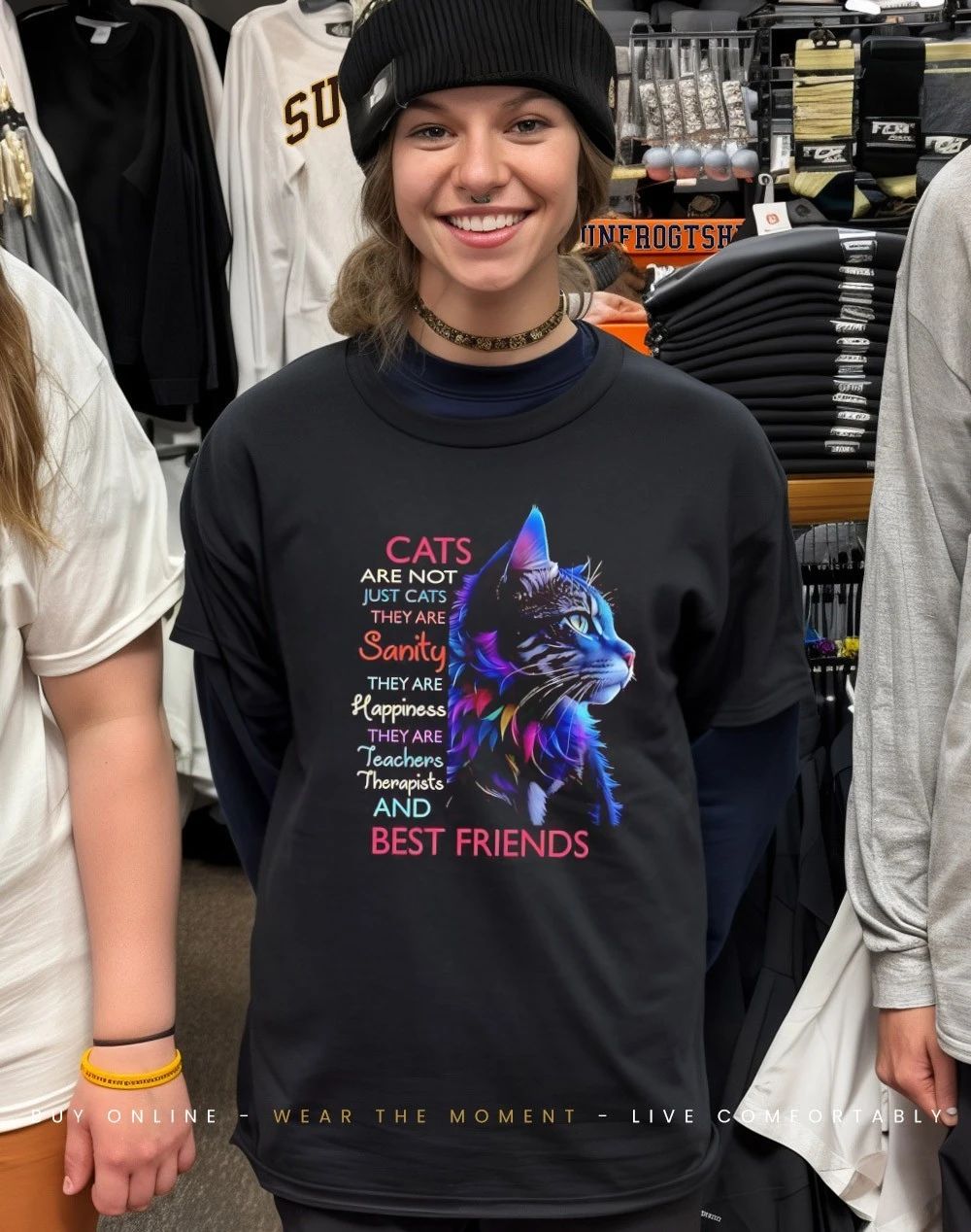 Cats are not just cats they’re sanity happiness best friends shirt