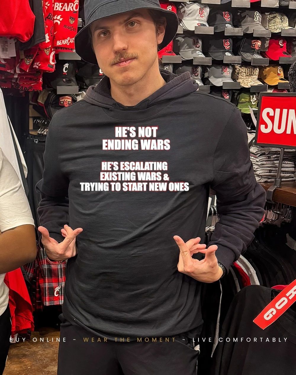 He’s not ending wars he’s escalating existing wars and trying to start new ones shirt