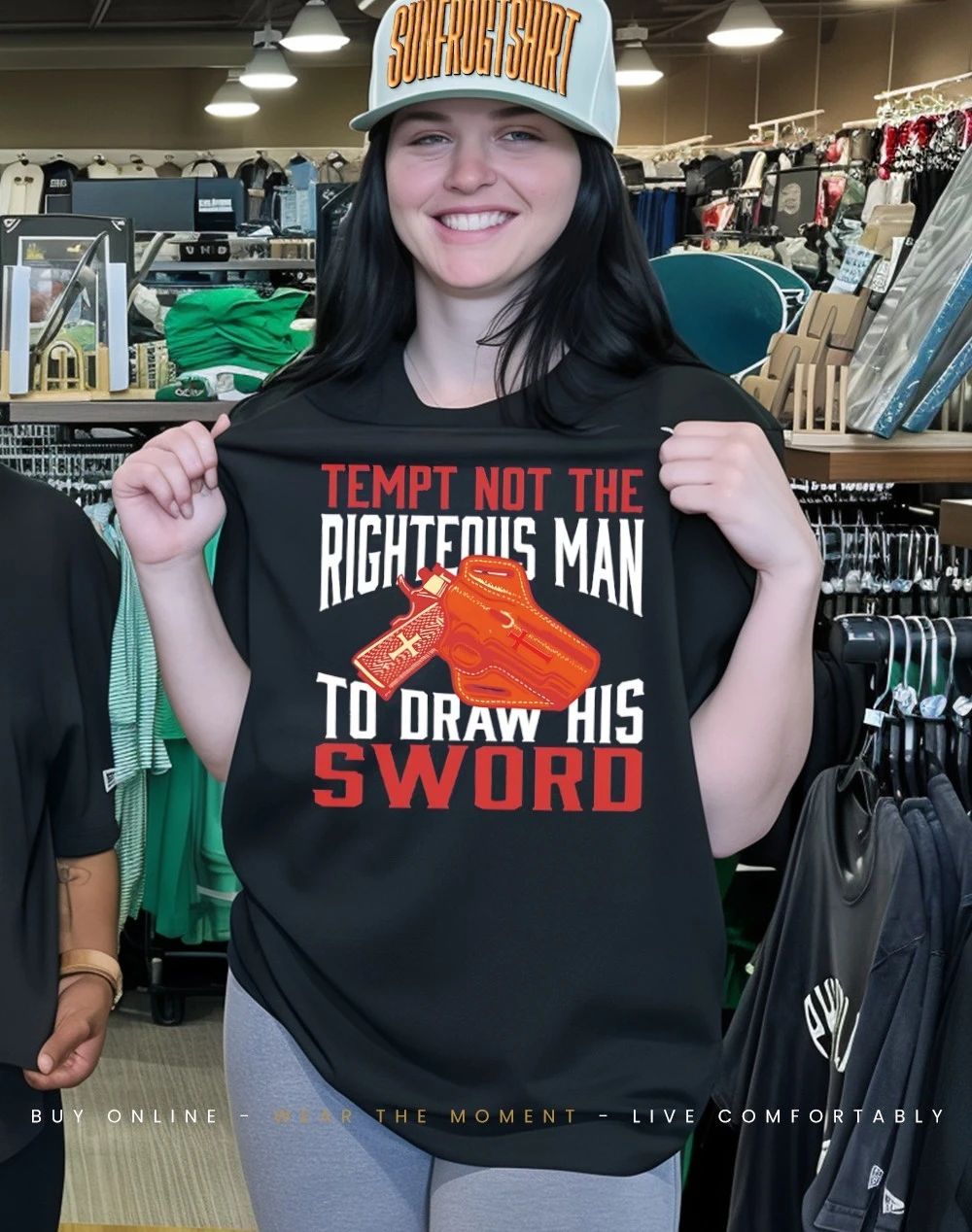 Tempt not the righteous man to draw his sword shirt