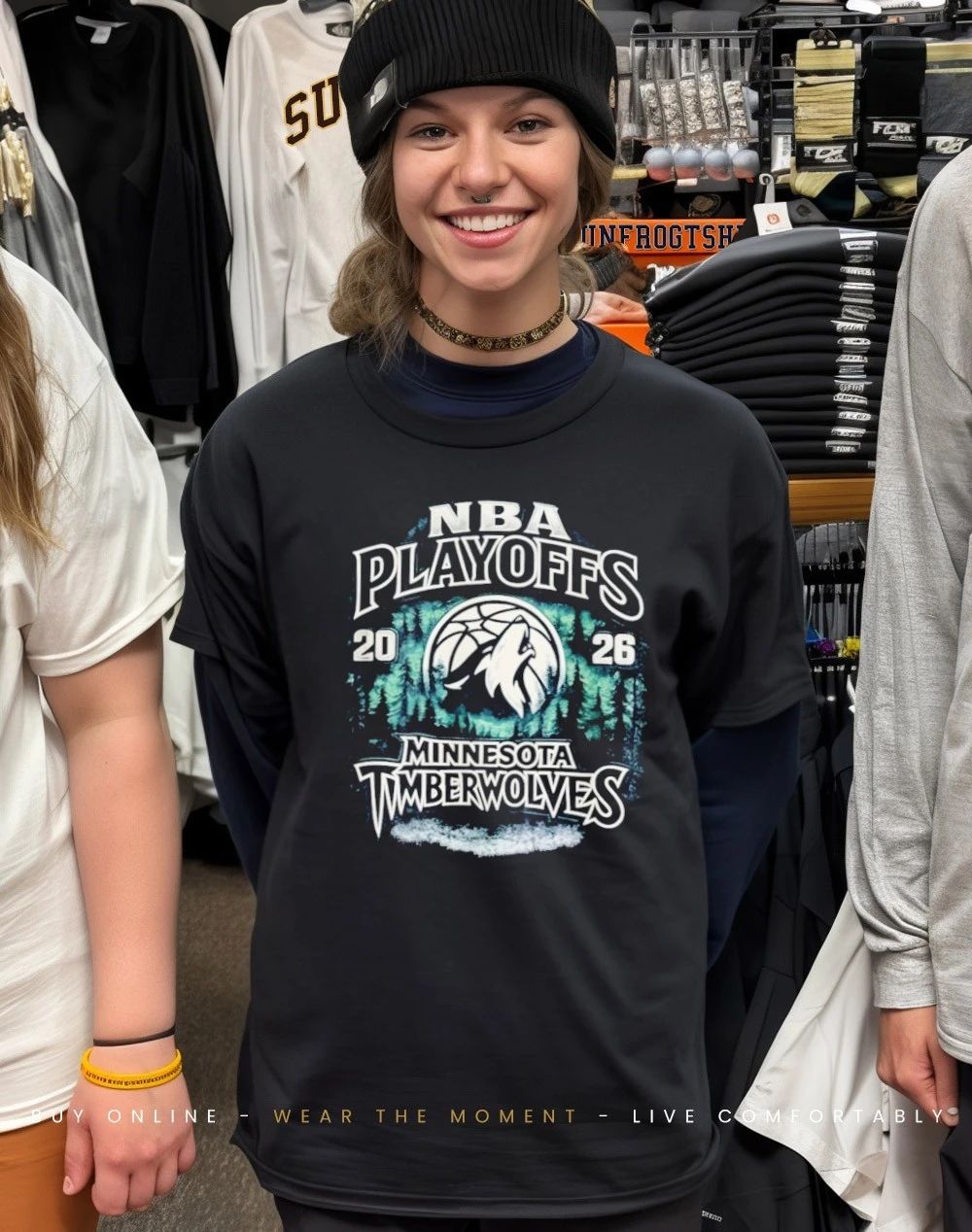 2026 NBA Playoffs Timberwolves front and back shirt