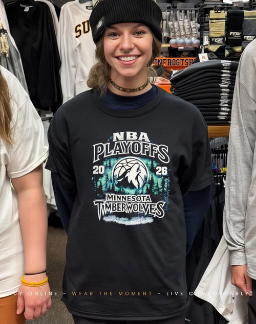 2026 NBA Playoffs Timberwolves front and back shirt