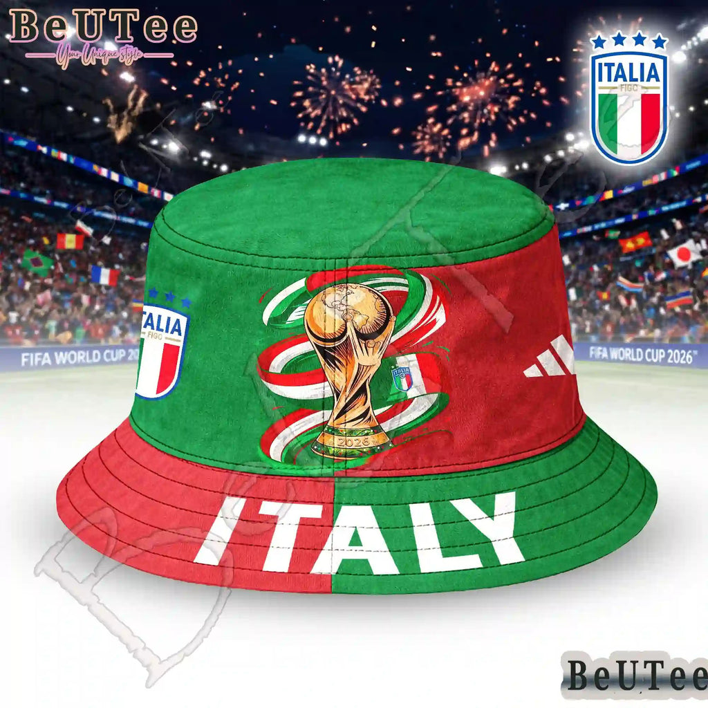 Italy Premium World Cup 2026 Golden Trophy Bucket Hat