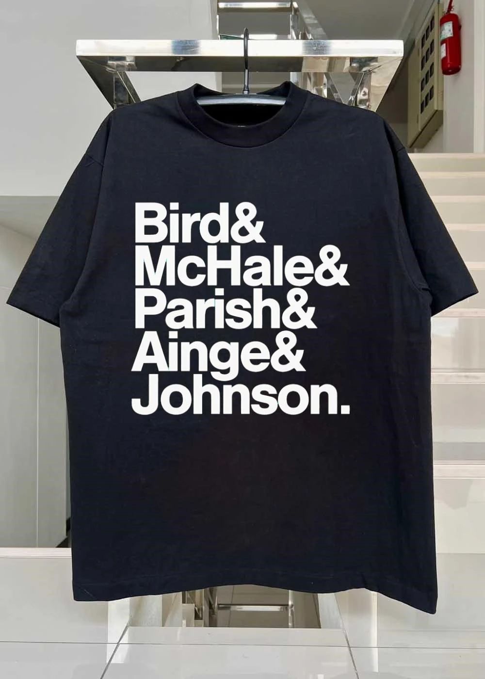 Celtics Legends Bird McHale Parish Ainge Johnson Boston Celtics T-Shirt