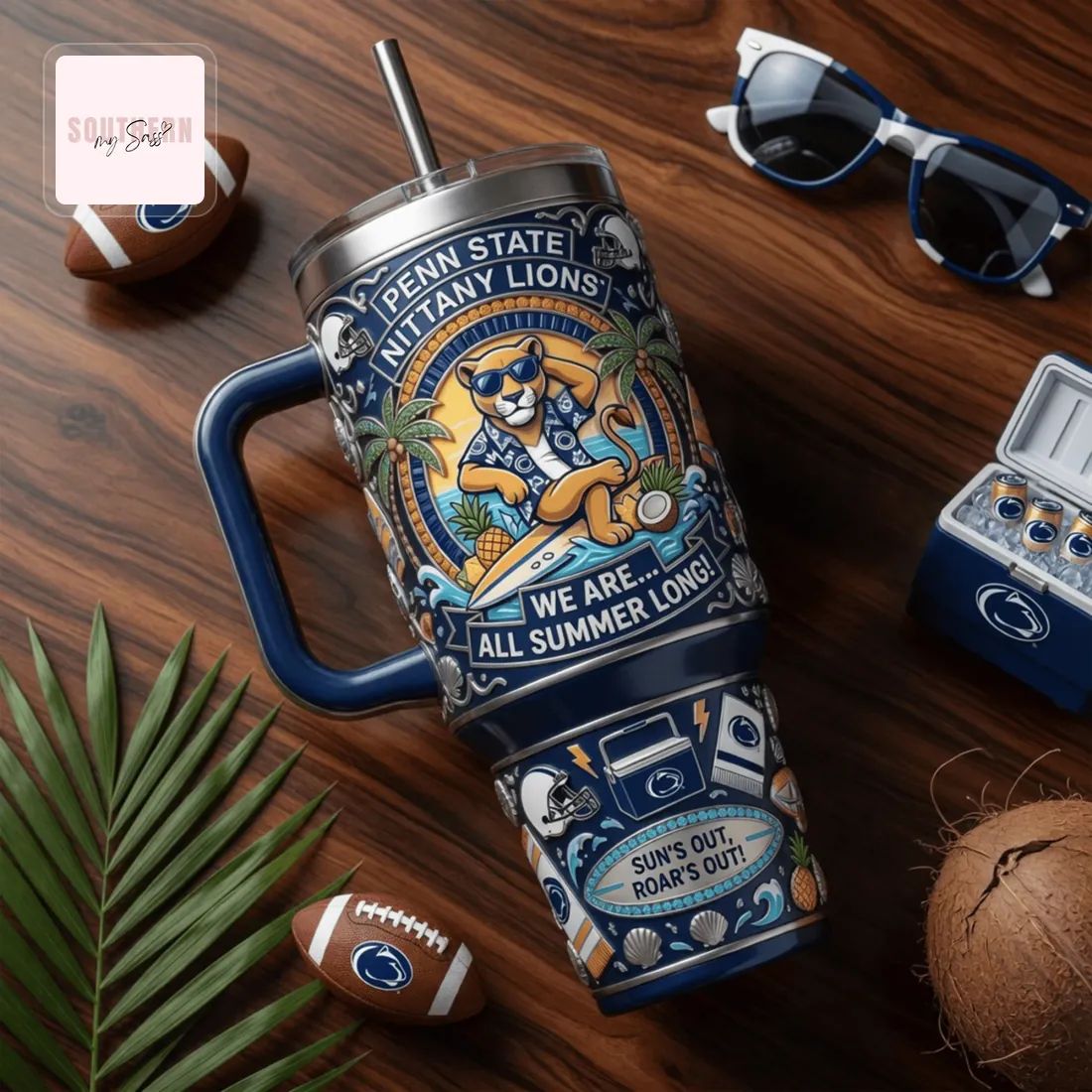 Penn State Nittany Lions Summer Tailgate 40oz Insulated Tumbler with Handle
