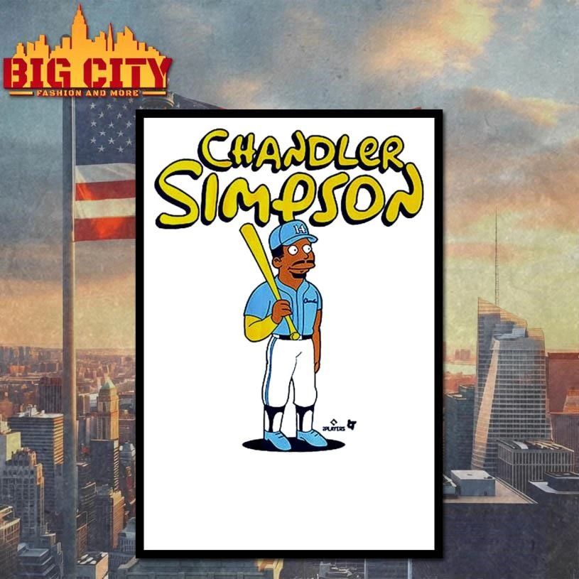 Chandler Simpson At the Bat Cartoon Shirt