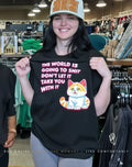 Cat the world is going to shit don’t let it take you with it shirt