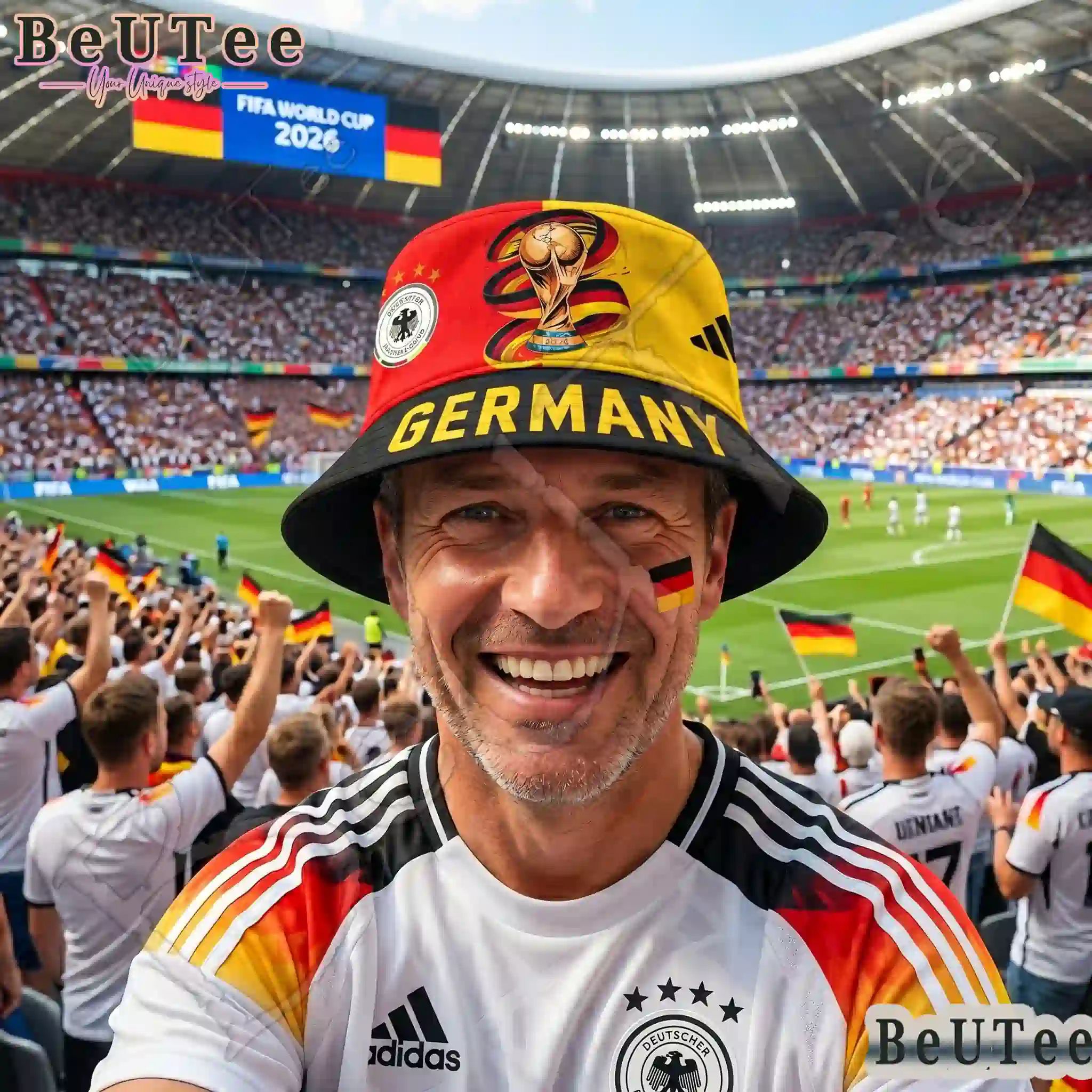 Germany Premium World Cup 2026 Golden Trophy Bucket Hat