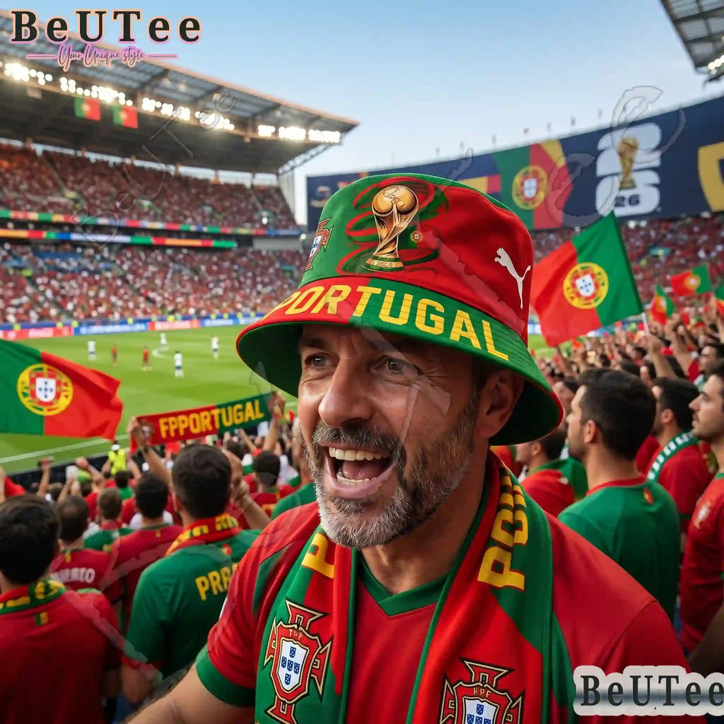 Portugal Premium World Cup 2026 Golden Trophy Bucket Hat