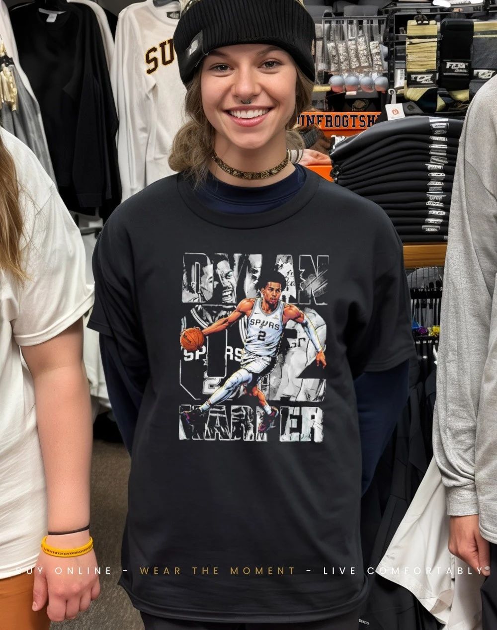 Spurs Dylan Harper graphic front and back shirt