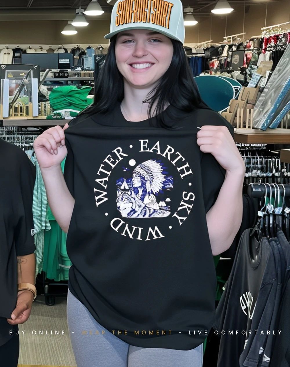 Chief and wolf water earth sky wind spirit shirt