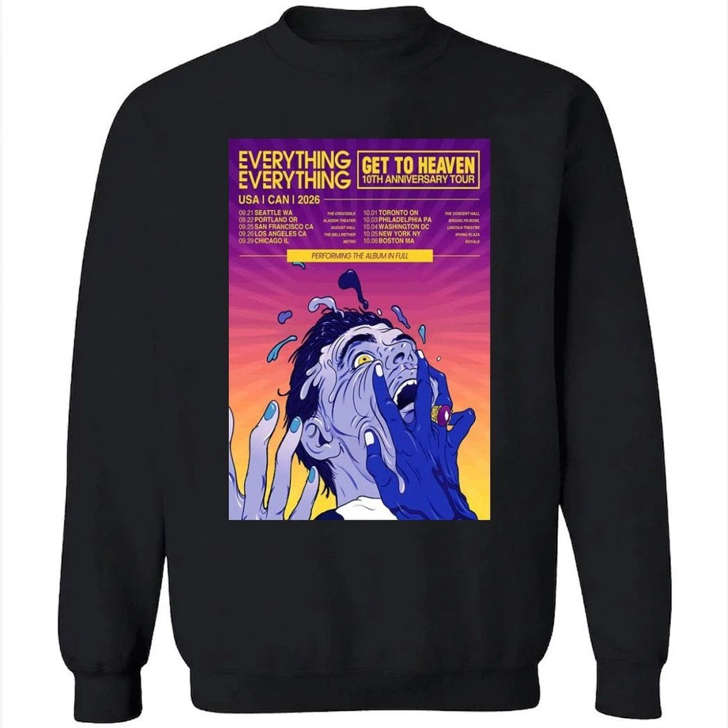 Everything Everything Get To Heaven 10th Anniversary Tour 2026 Poster Shirt
