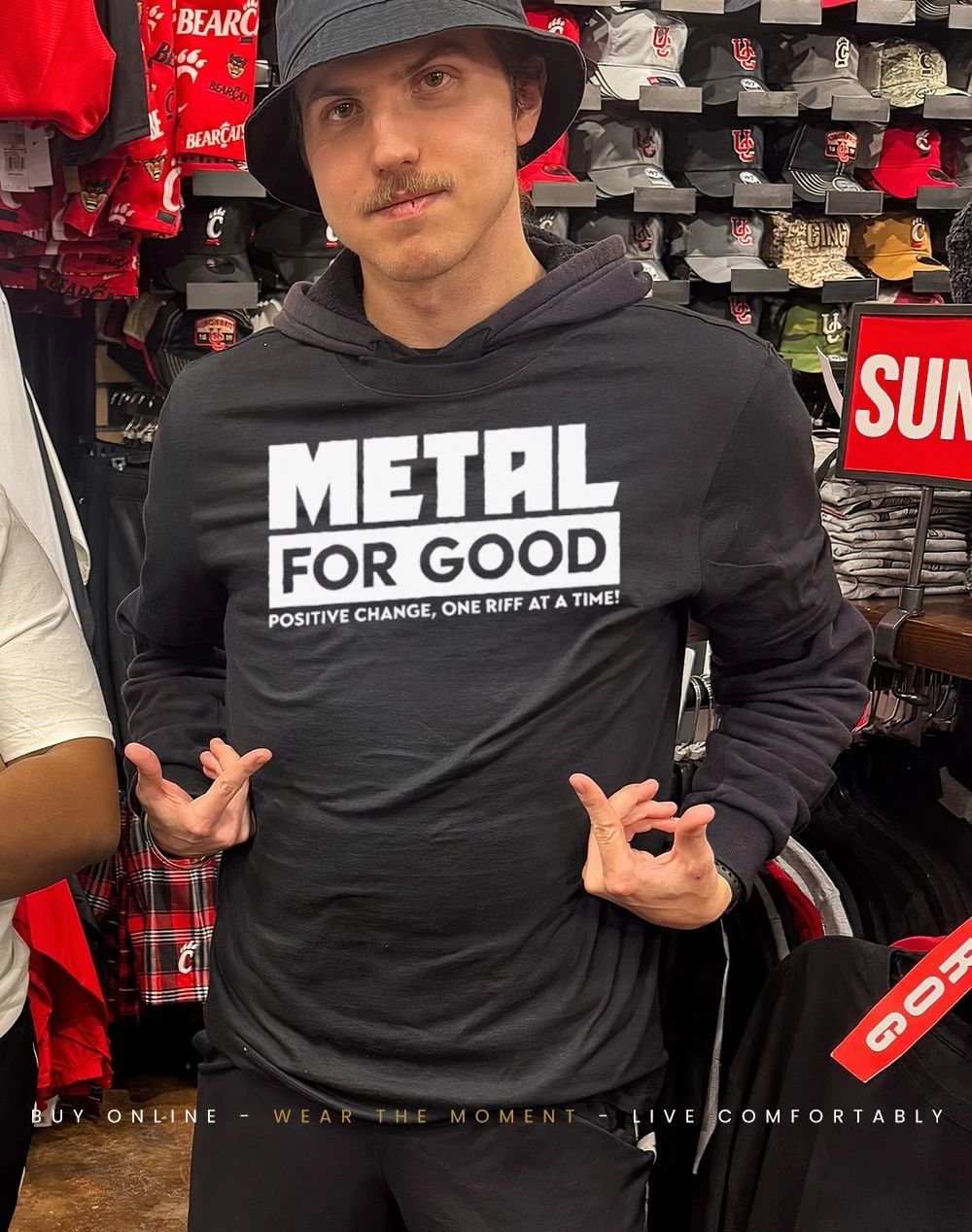 Metal for good positive change one riff at a time shirt