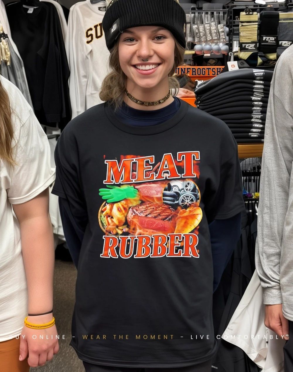 Meat rubber dishes shirt