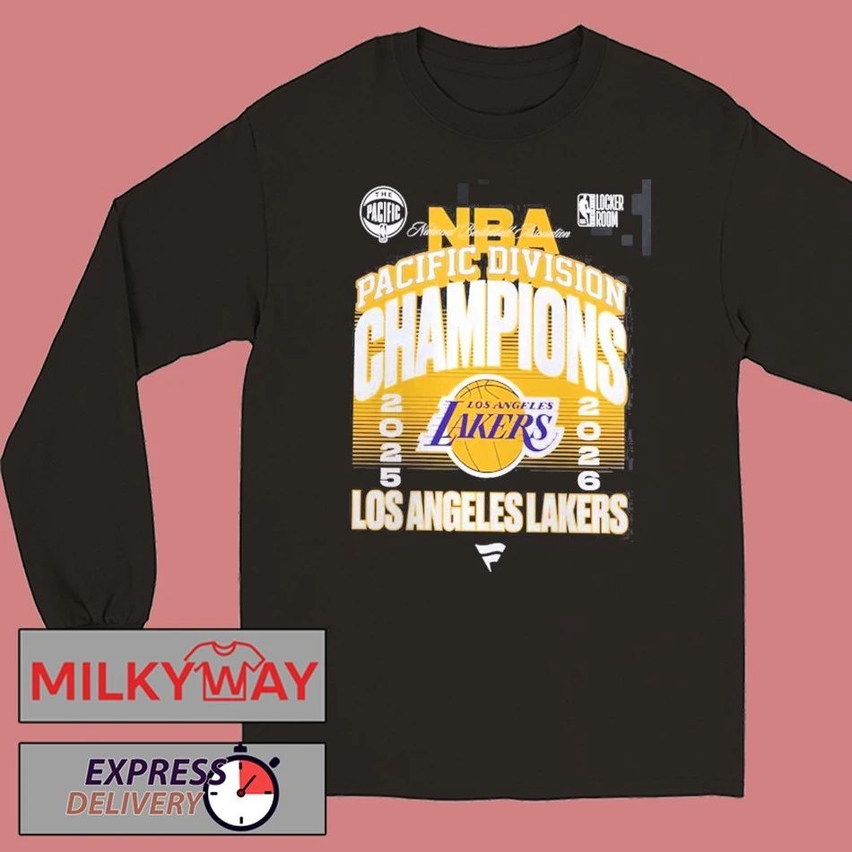 Los Angeles Lakers 2026 NBA Pacific Division Champions Locker Room T-Shirt