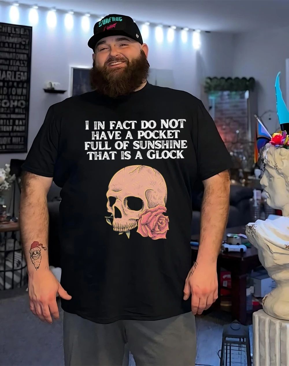 Skull and Rose I in fact do not have a pocket full of sunshine shirt