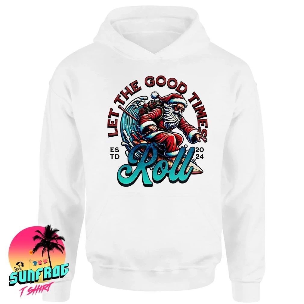 Santa surfing let the good times roll est 2024 shirt