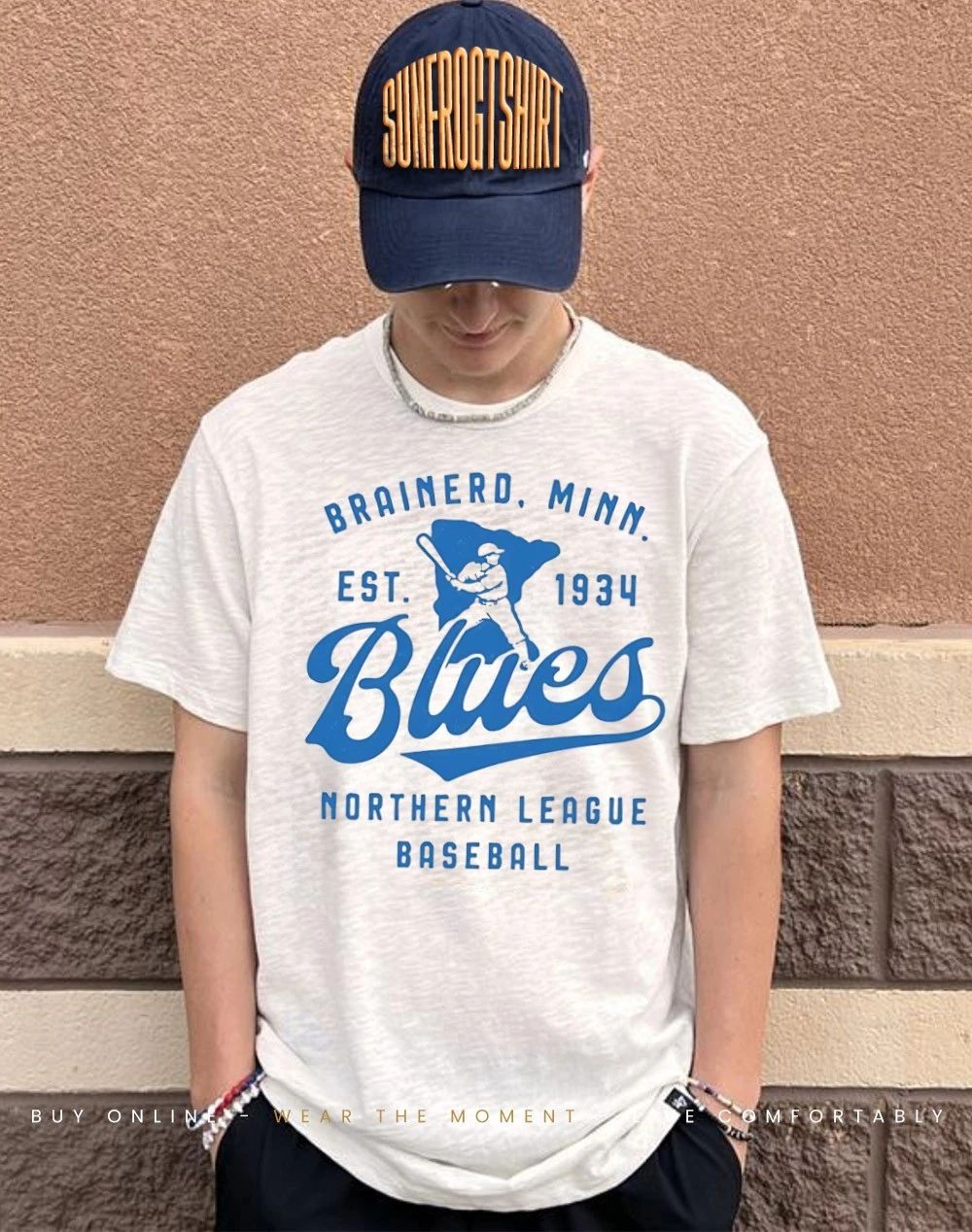 Brainerd Blues Minnesota est 1934 Northern League baseball shirt