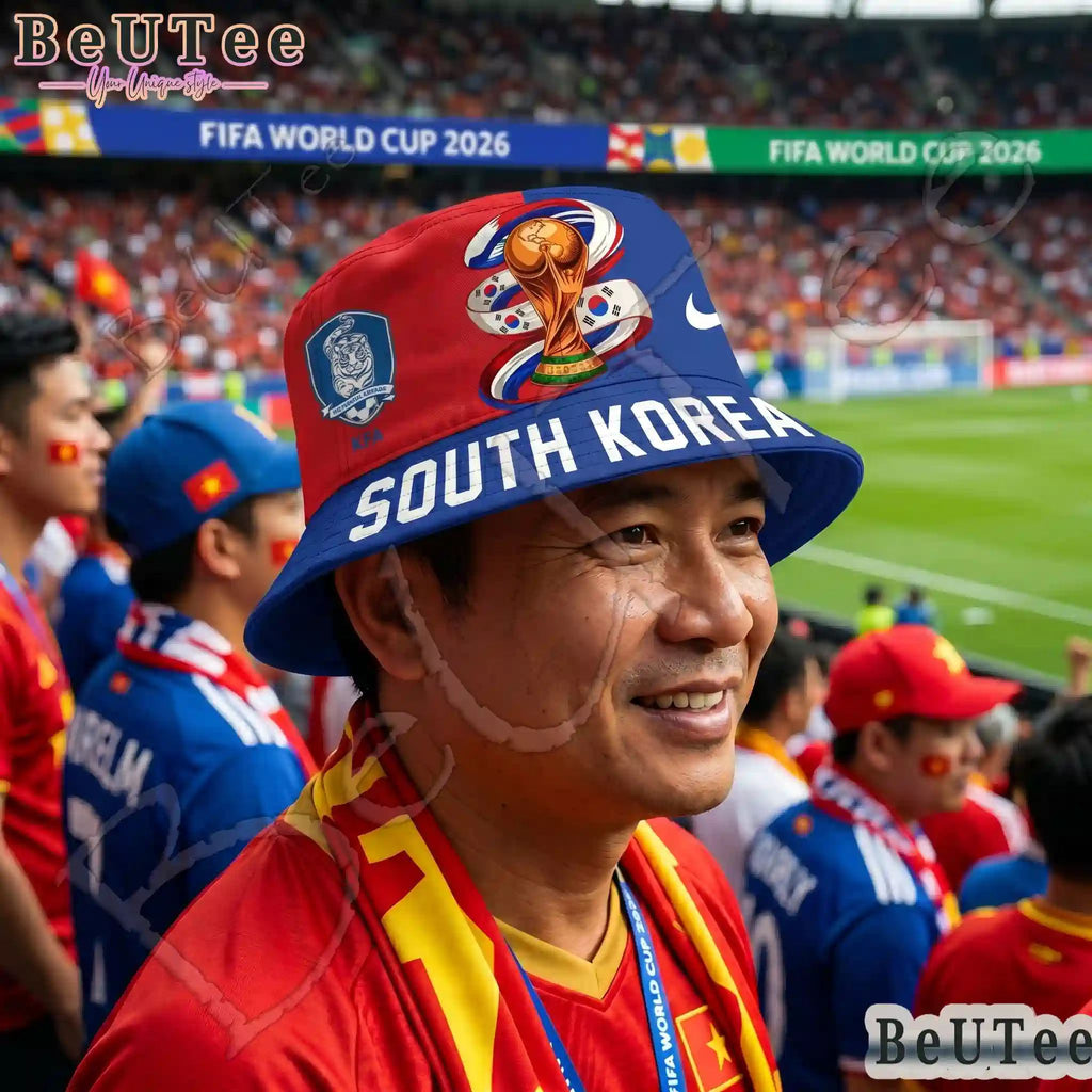 South Korea Premium World Cup 2026 Golden Trophy Bucket Hat