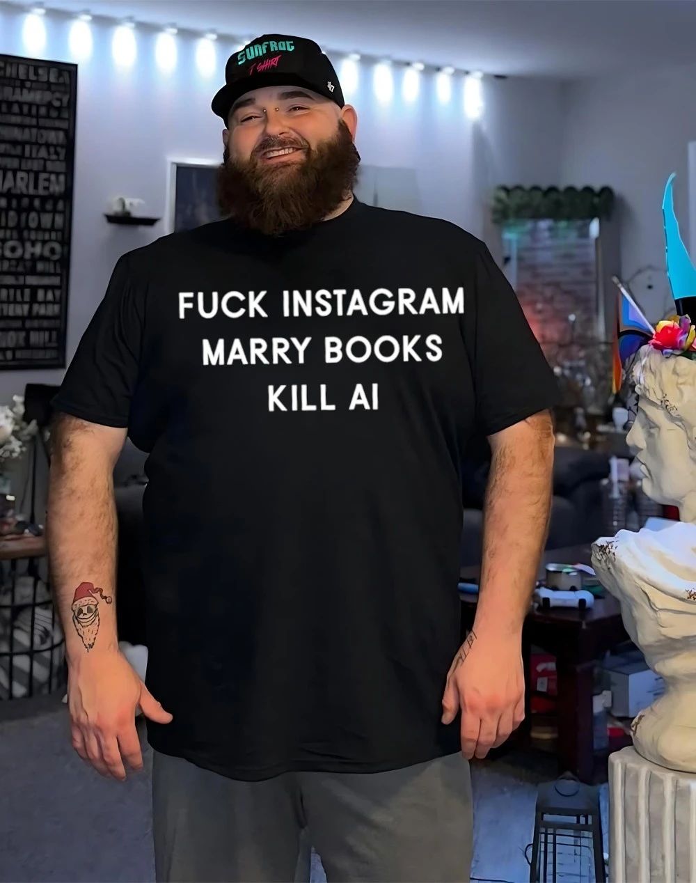 Fuck instagram marry books kill AI shirt