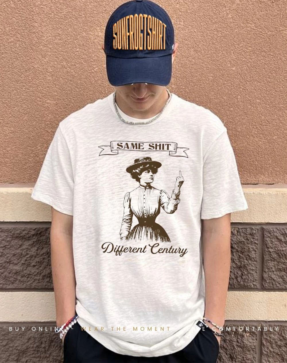 Lady middle fingert same shit different century shirt
