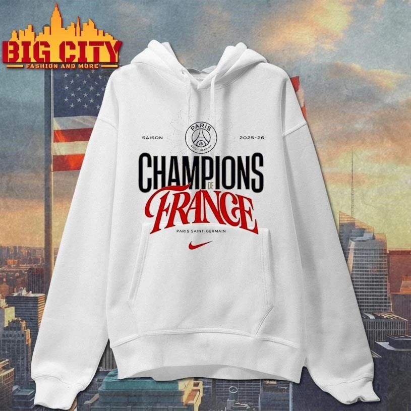 Paris Saint Germain Ligue 1 Winners Champions De France 2026 Shirt