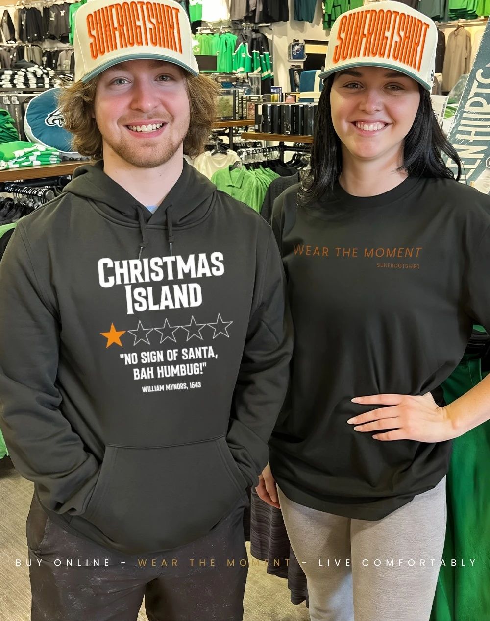 Christmas Island 1 star rate no sign of Santa bah humbug shirt