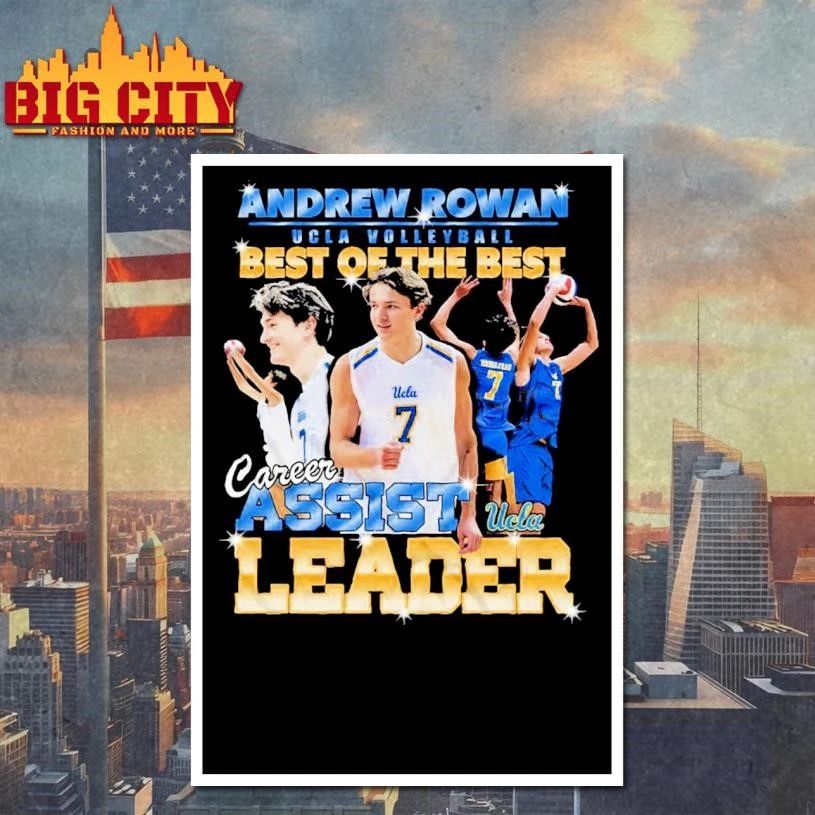 Andrew Rowan UCLA Volleyball Best Of The Best Career Assist Leader Shirt