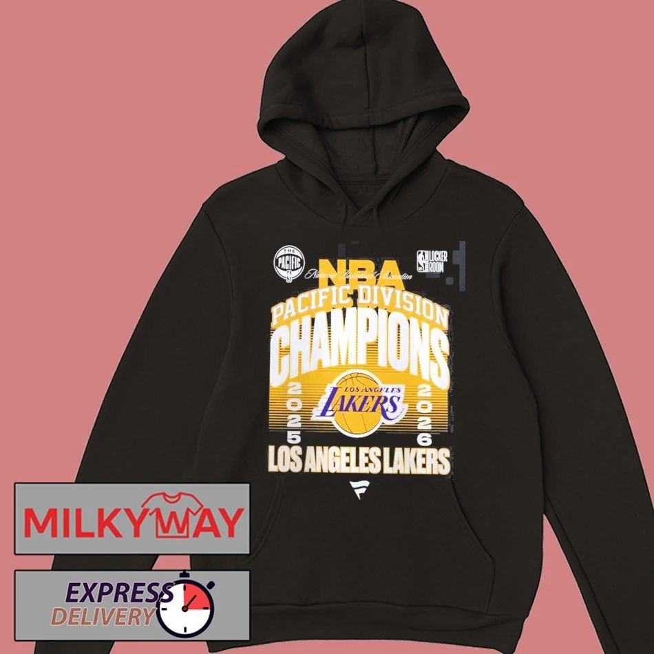 Los Angeles Lakers 2026 NBA Pacific Division Champions Locker Room T-Shirt