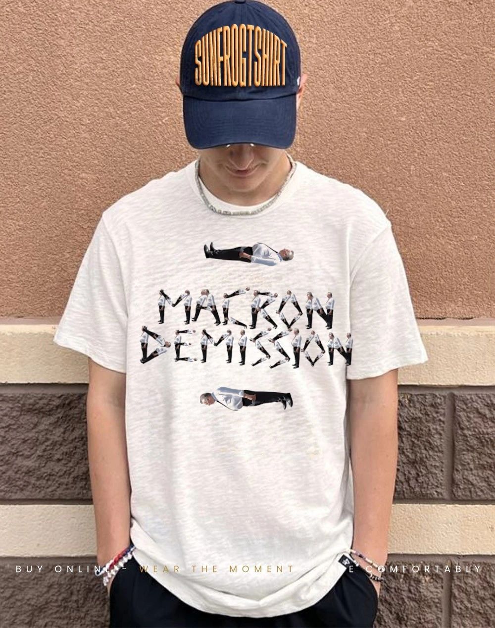 Bayrou Macron demission shirt