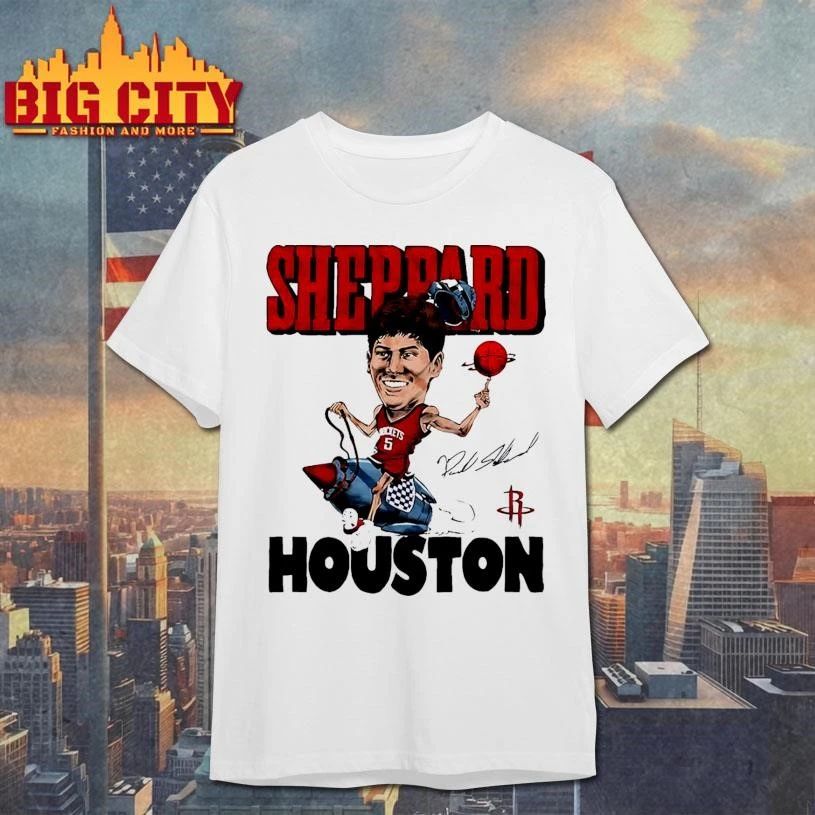 Reed Sheppard player Houston Rockets signature caricature shirt