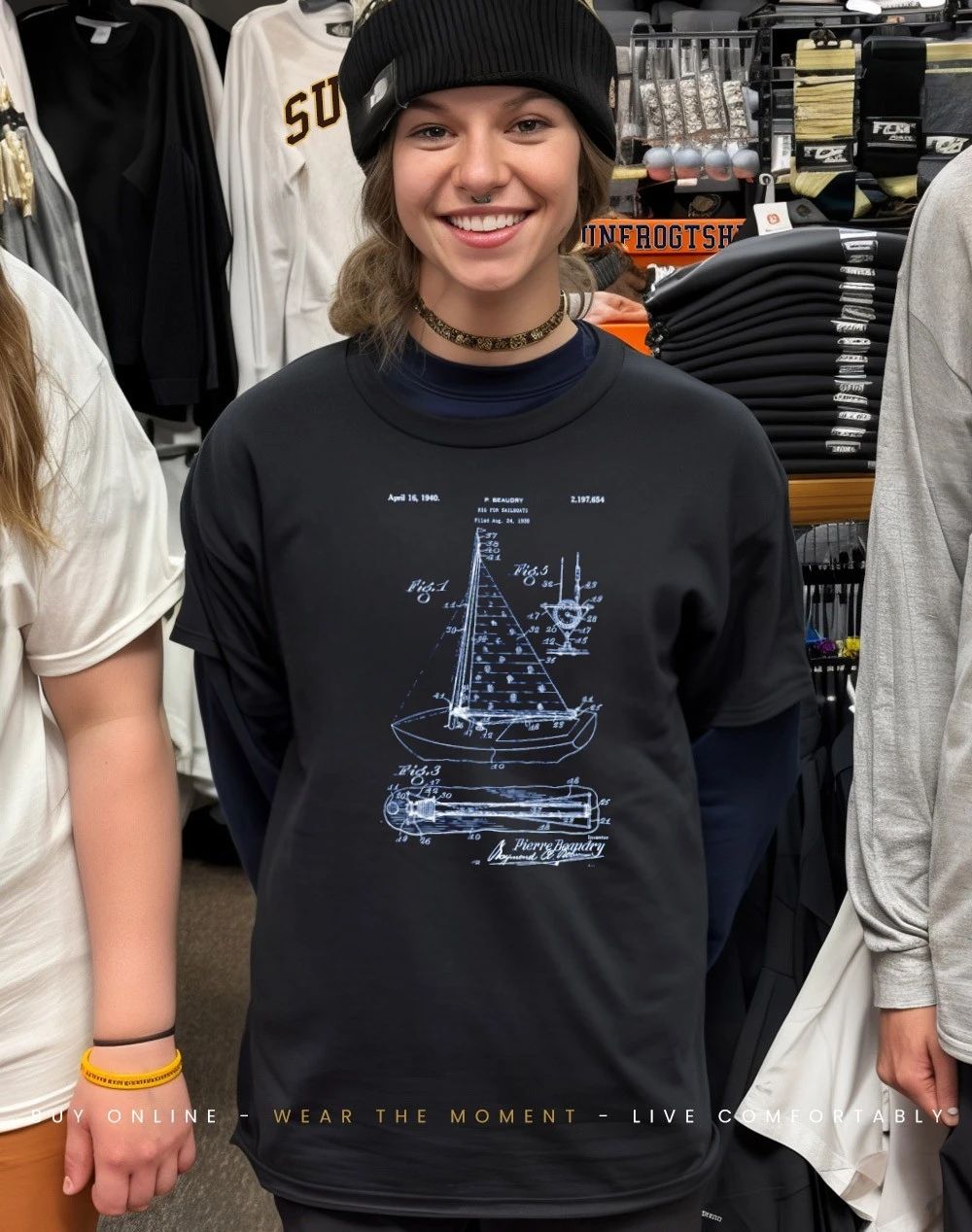Beaudry Sail Boat 1940 Patent April 16 1940 shirt