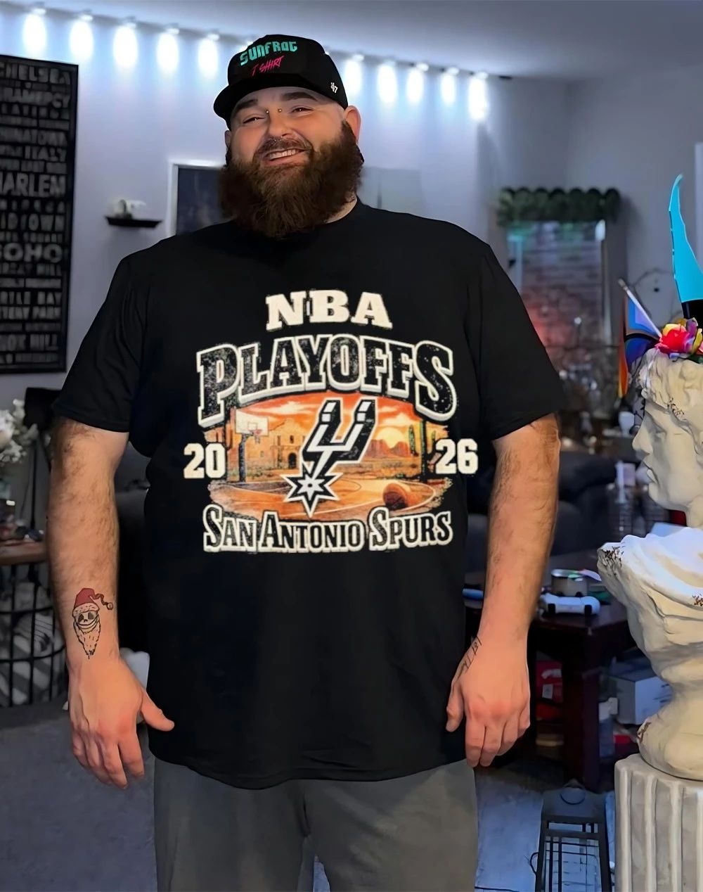 2026 NBA Playoffs San Antonio Spurs front and back shirt