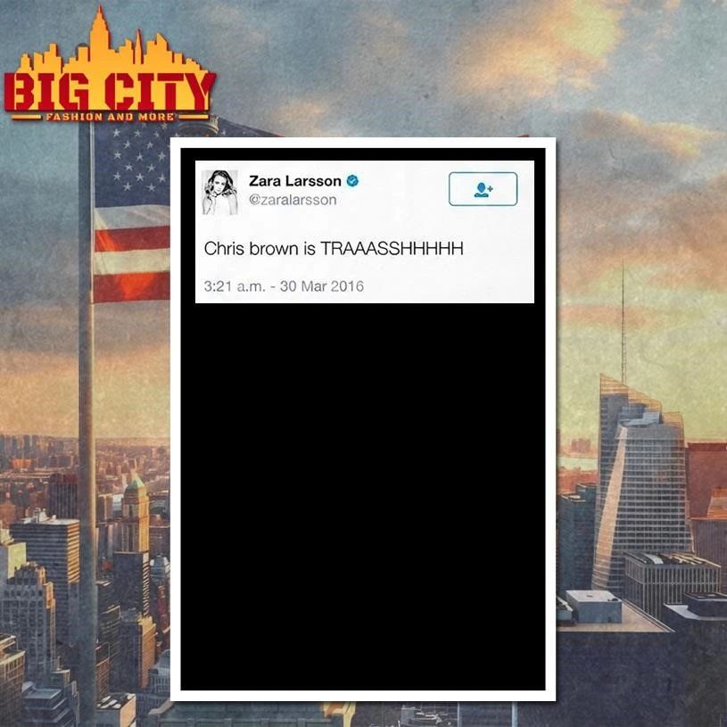 Zara Larsson Tweet Chris Brown Is Trash Shirt