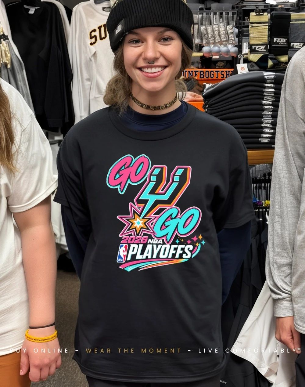 Go Spurs Go 2026 NBA Playoffs front and back shirt