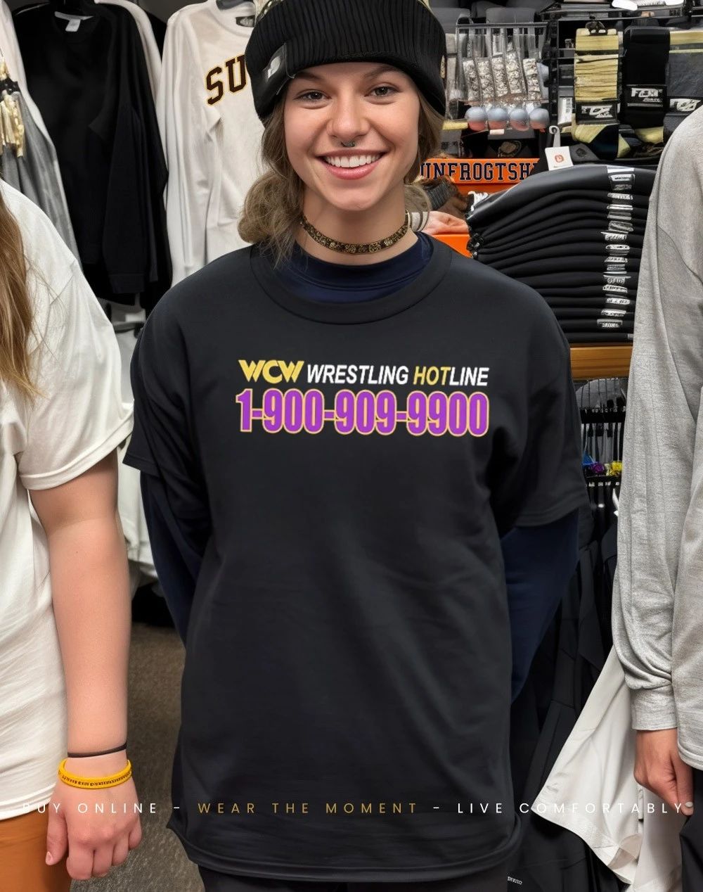 WCW Wrestling Hotline 1900 909 9900 shirt
