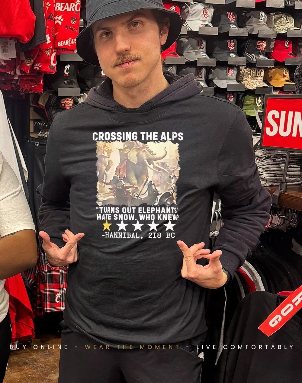 Hannibal Crossing the Alps 1 star rate turns out elephants hate snow who knew shirt
