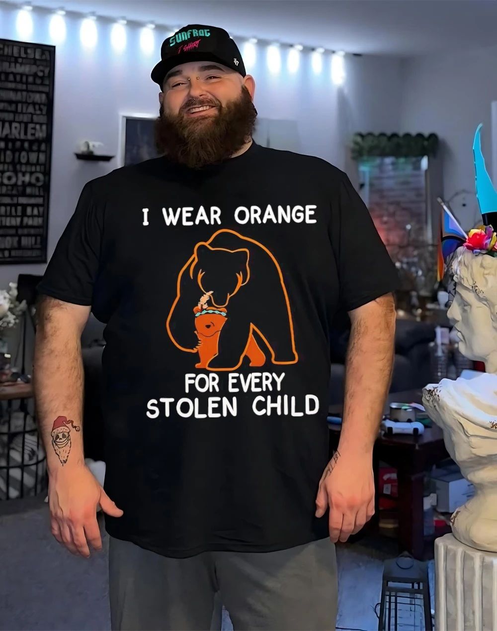 Bear and cub I wear orange for every stolen child shirt