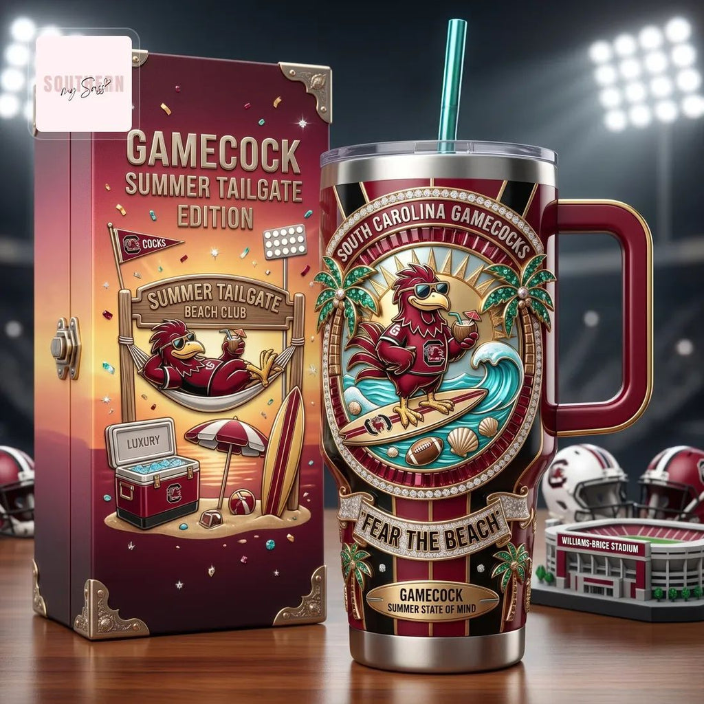 South Carolina Gamecocks 40oz Summer Tailgate Edition Premium Insulated Tumbler With Handle