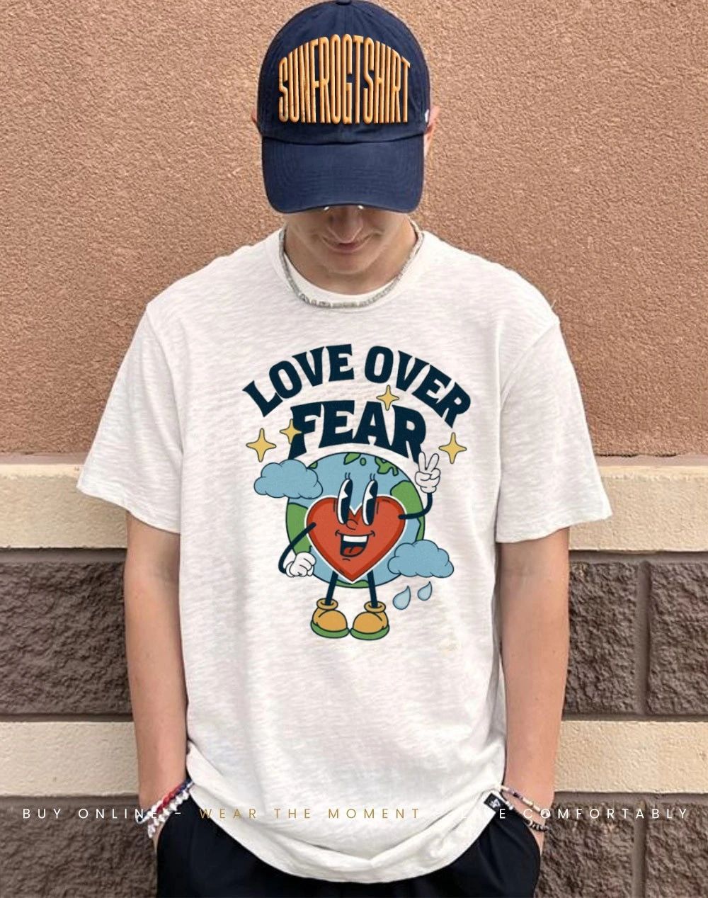 Earth heart love over fear shirt