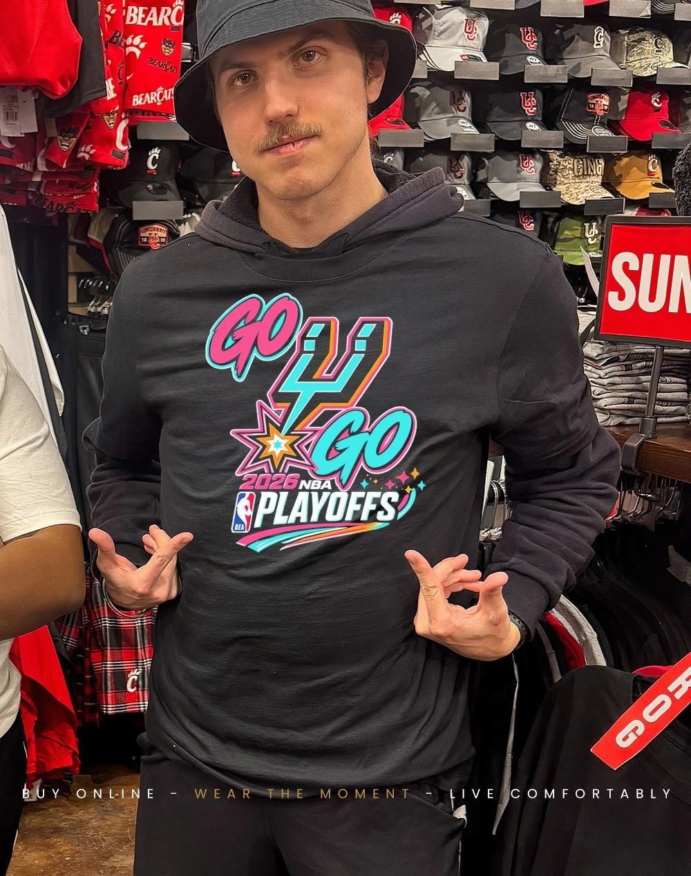 Go Spurs Go 2026 NBA Playoffs front and back shirt