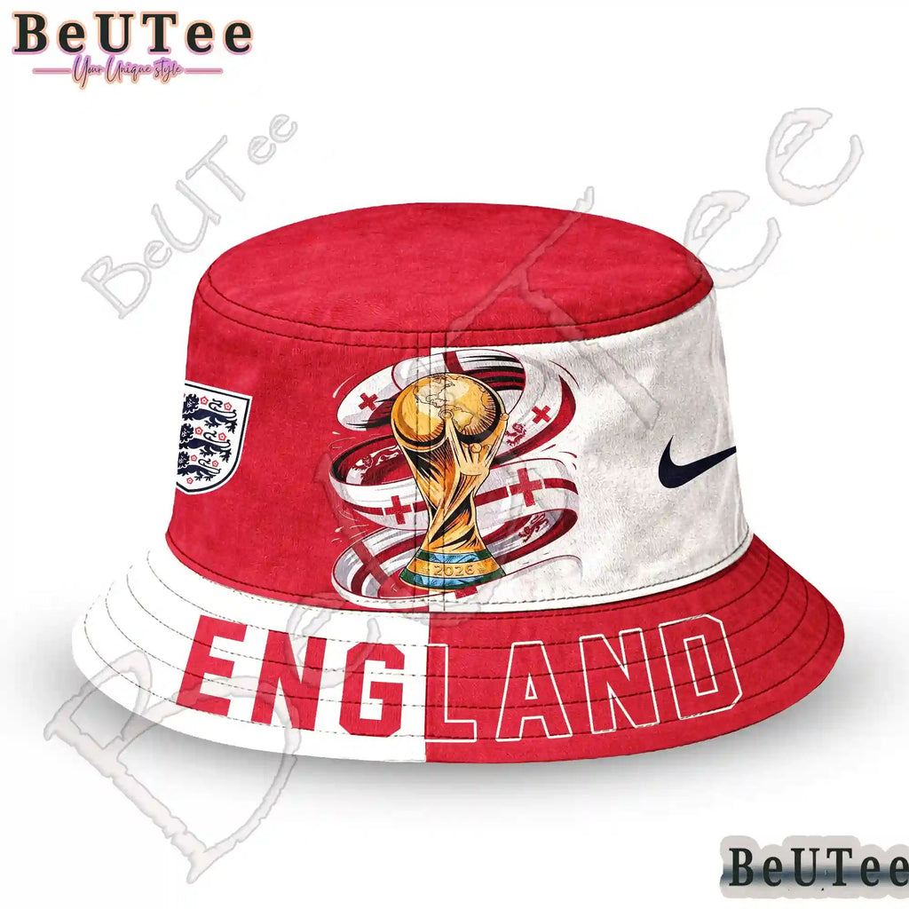 England Premium World Cup 2026 Golden Trophy Bucket Hat